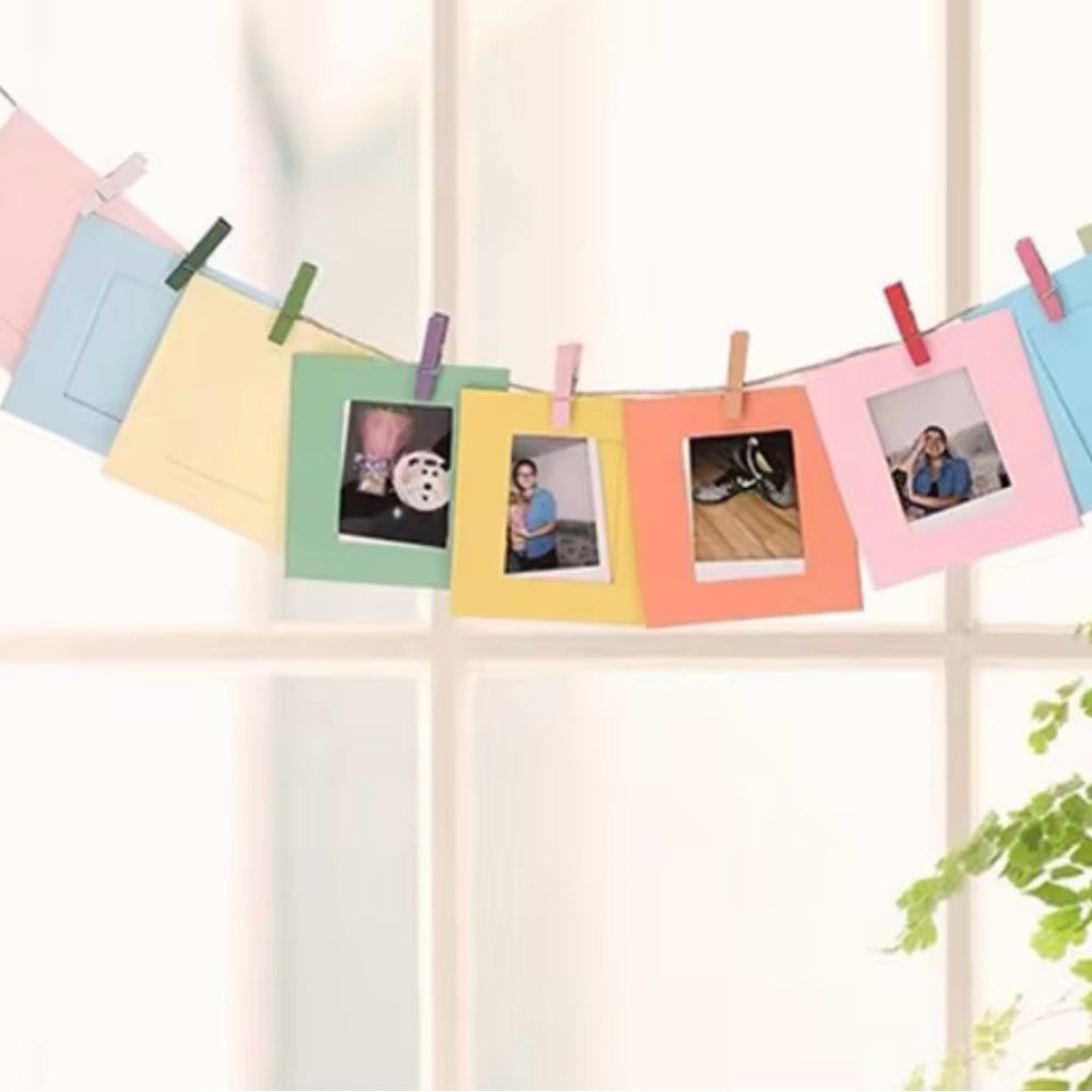 Fujifilm Instax Mini Hanging Paper Photo Frame DIY Kit, Set of 10, Colorful